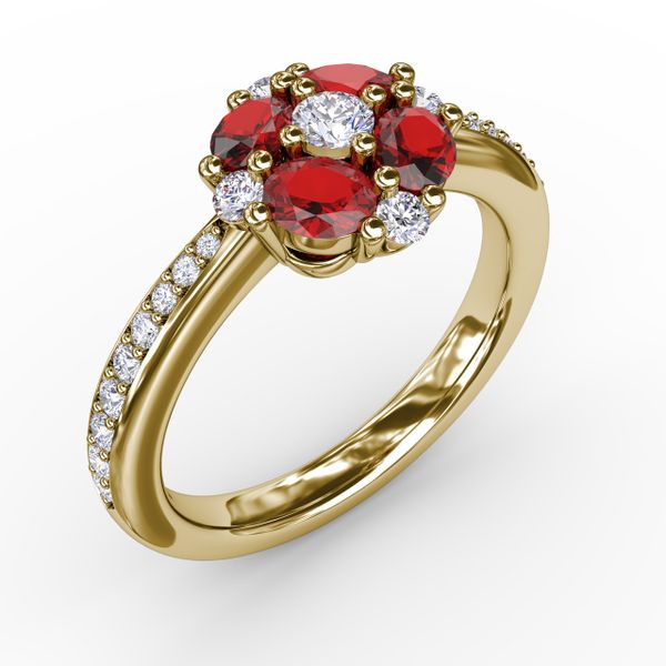 Floral Ruby and Diamond Ring Image 2 Falls Jewelers Concord, NC