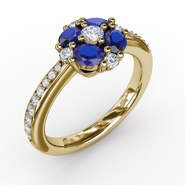 Floral Sapphire and Diamond Ring Image 2 Milano Jewelers Pembroke Pines, FL