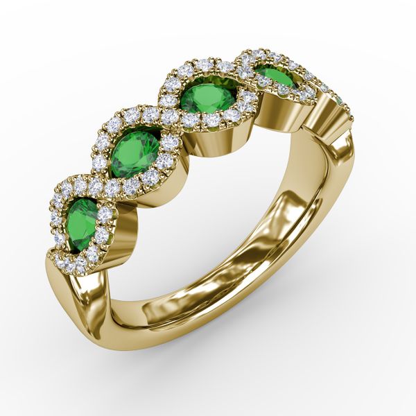 Hold Me Close Emerald and Diamond Twist Ring Image 2 LeeBrant Jewelry & Watch Co Sandy Springs, GA