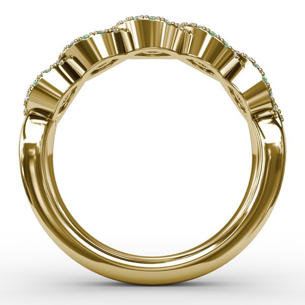 Hold Me Close Emerald and Diamond Twist Ring Image 3 Milano Jewelers Pembroke Pines, FL