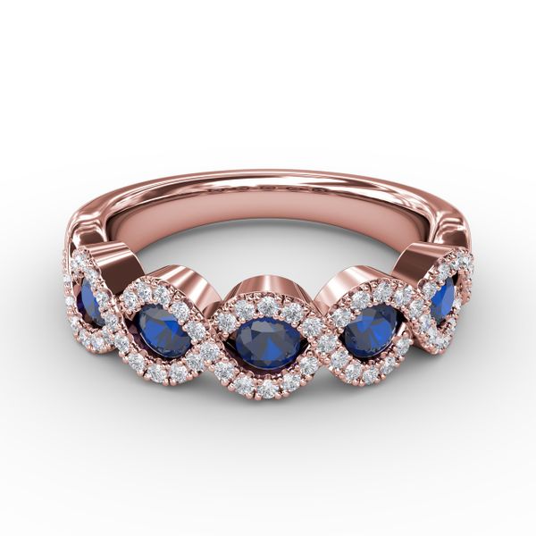 Hold Me Close Sapphire and Diamond Twist Ring Conti Jewelers Endwell, NY