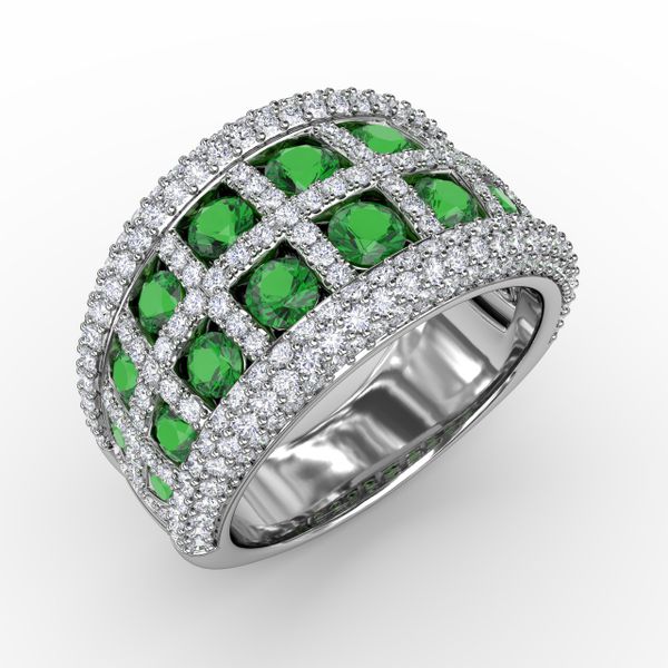 Bold and Beautiful Emerald and Diamond Ring  Image 2 Perry's Emporium Wilmington, NC
