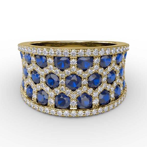 Motif Sapphire and Diamond Ring Sanders Diamond Jewelers Pasadena, MD
