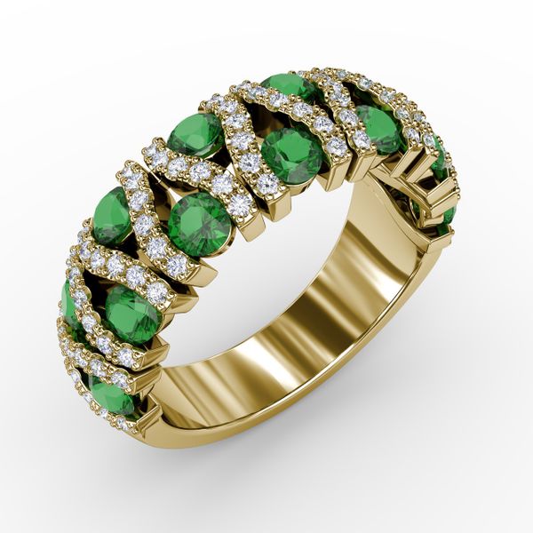 Make A Statement Emerald And Diamond Ring  Image 2 Sanders Diamond Jewelers Pasadena, MD