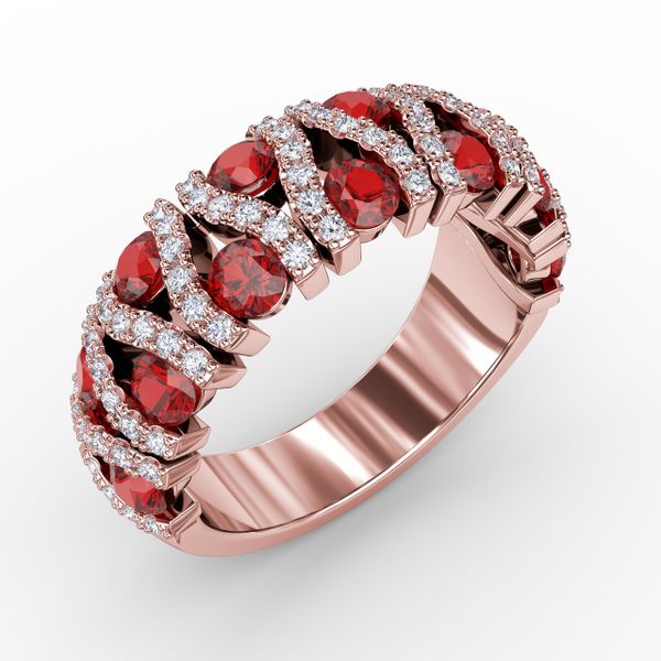 Make A Statement Ruby And Diamond Ring  Image 2 P.K. Bennett Jewelers Mundelein, IL