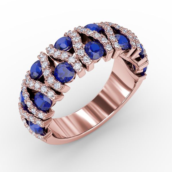 Make A Statement Sapphire And Diamond Ring  Image 2 Castle Couture Fine Jewelry Manalapan, NJ