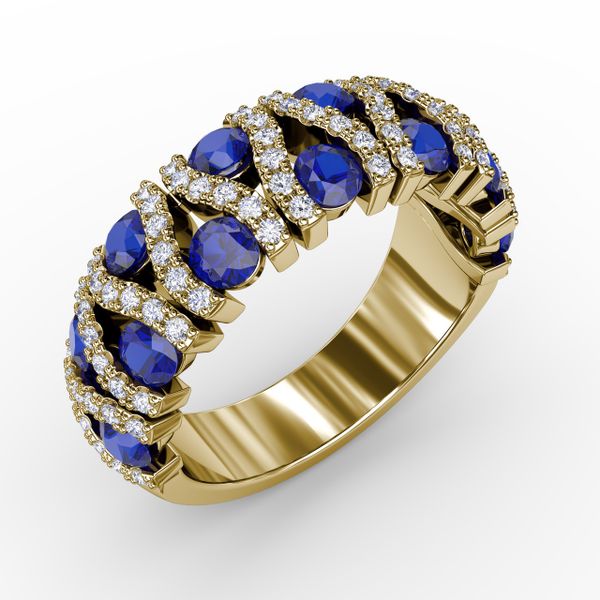 Make A Statement Sapphire And Diamond Ring  Image 2 Cornell's Jewelers Rochester, NY