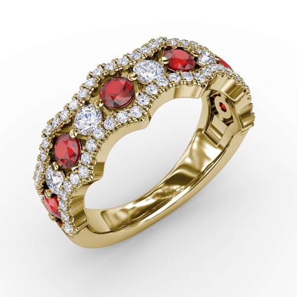 Endless Romance Ruby and Diamond Wave Ring Image 2 Jacqueline's Fine Jewelry Morgantown, WV