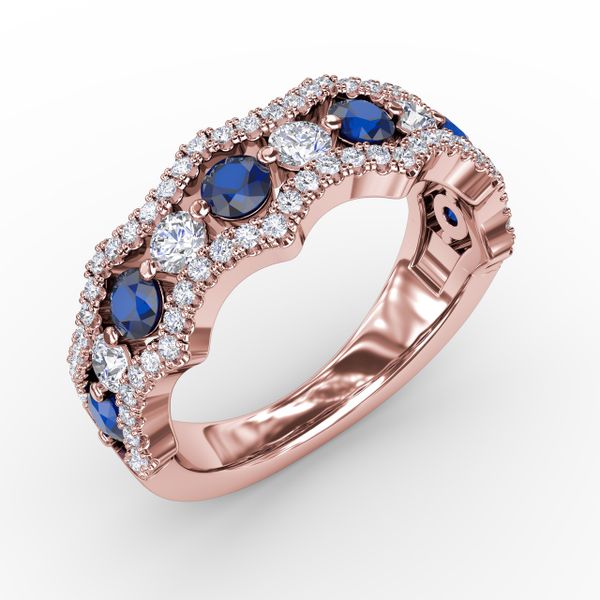 Endless Romance Sapphire and Diamond Wave Ring Image 2 Shannon Jewelers Spring, TX