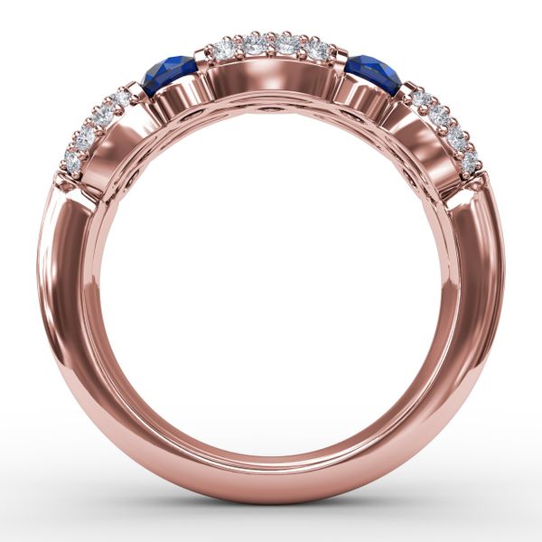 Double Row Sapphire and Diamond Ring Image 3 Sanders Diamond Jewelers Pasadena, MD