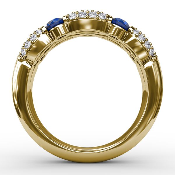Double Row Sapphire and Diamond Ring Image 3 Lake Oswego Jewelers Lake Oswego, OR