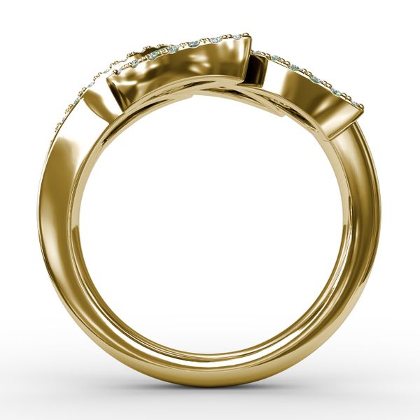 Glam Galore Emerald and Diamond Leaf Ring Image 3 Gaines Jewelry Flint, MI