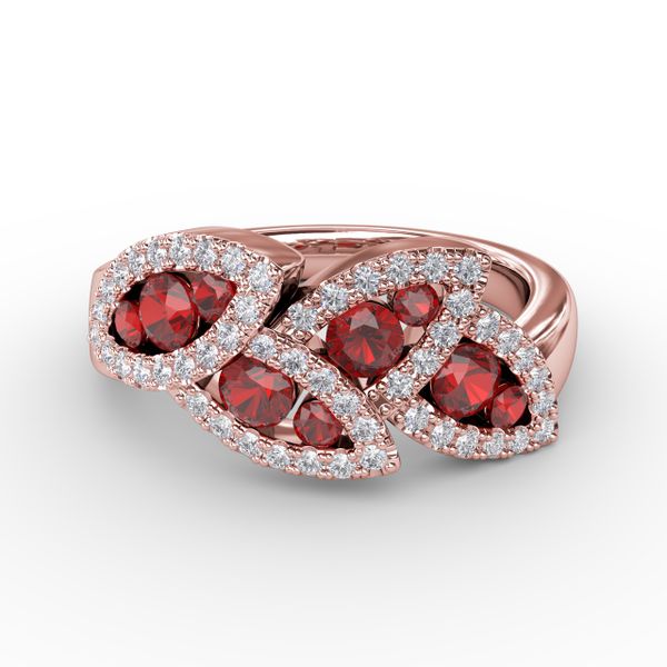 Glam Galore Ruby and Diamond Leaf Ring Selman's Jewelers-Gemologist McComb, MS