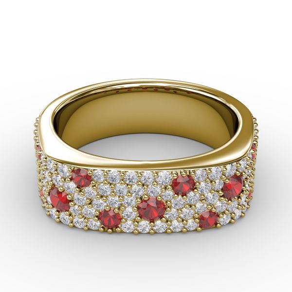 Under the Stars Ruby-Speckled Diamond Ring D. Geller & Son Jewelers Atlanta, GA