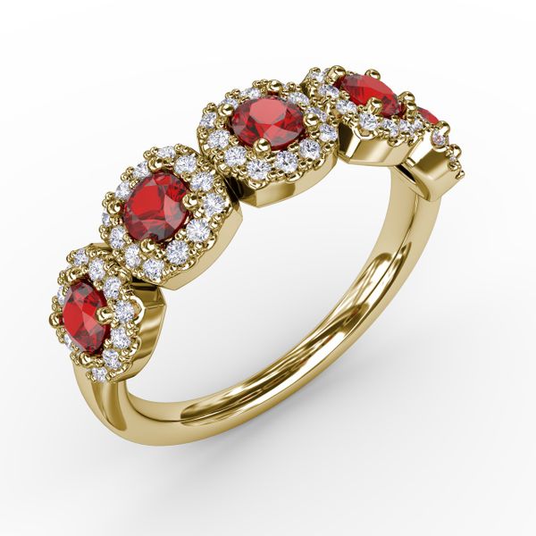 Blossoming Love Ruby and Diamond Ring Image 2 Castle Couture Fine Jewelry Manalapan, NJ