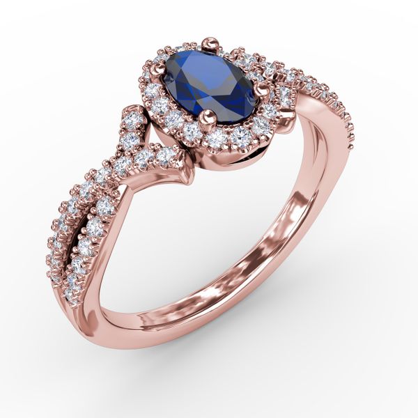 Swirls of Love Sapphire and Diamond Twist Ring Image 2 LeeBrant Jewelry & Watch Co Sandy Springs, GA