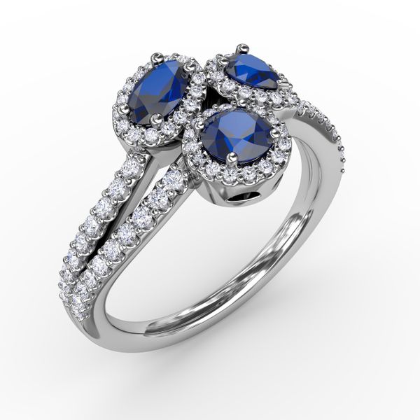 Feel The Elegance Sapphire and Diamond Ring  Image 2 Sanders Diamond Jewelers Pasadena, MD