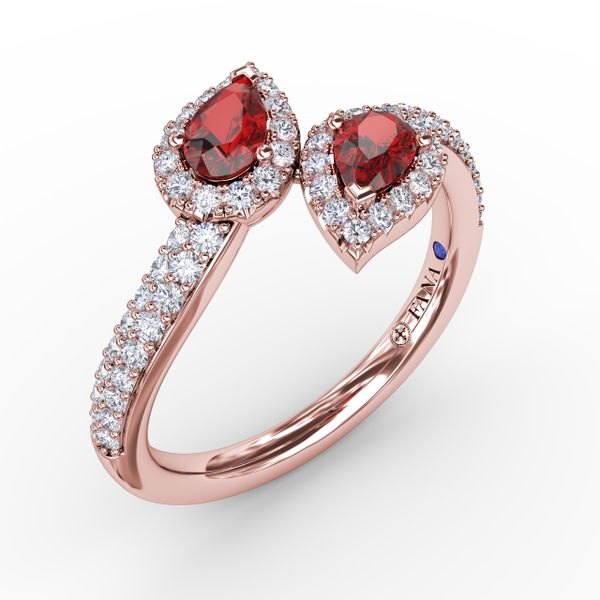 Double The Love Ruby and Diamond Ring  Image 2 Castle Couture Fine Jewelry Manalapan, NJ