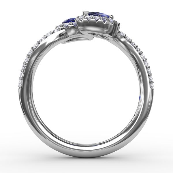 Double The Love Sapphire and Diamond Ring  Image 3 Falls Jewelers Concord, NC