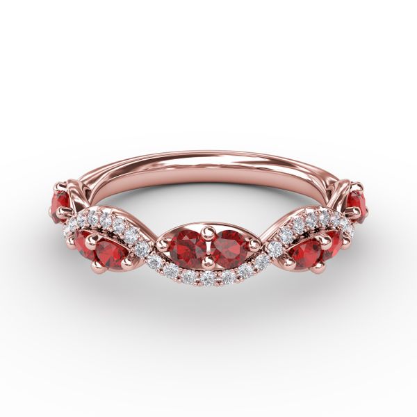 Ruby and Diamond Twist Ring  Selman's Jewelers-Gemologist McComb, MS
