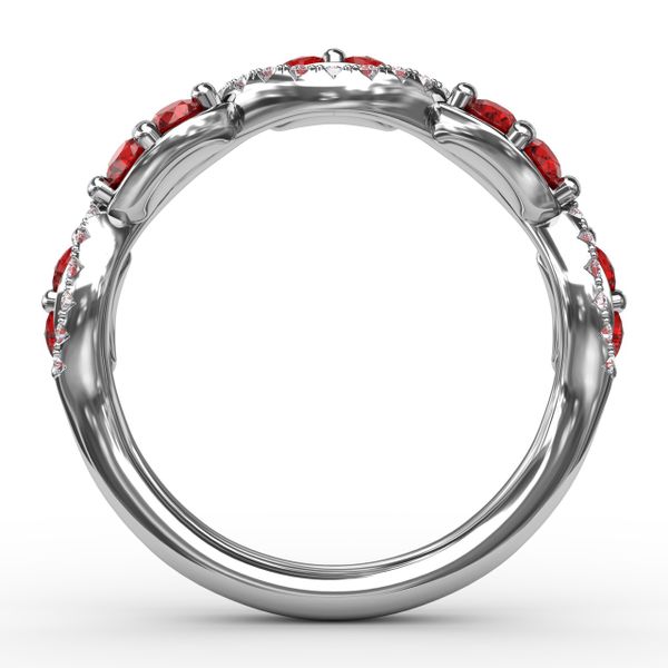Ruby and Diamond Twist Ring  Image 3 Graham Jewelers Wayzata, MN