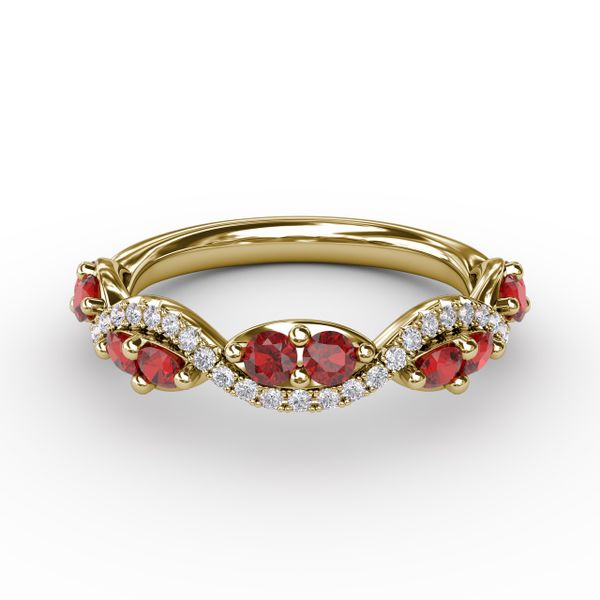 Ruby and Diamond Twist Ring  Castle Couture Fine Jewelry Manalapan, NJ