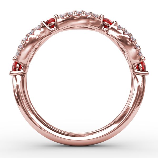 Ruby and Diamond Scalloped Ring  Image 3 P.K. Bennett Jewelers Mundelein, IL