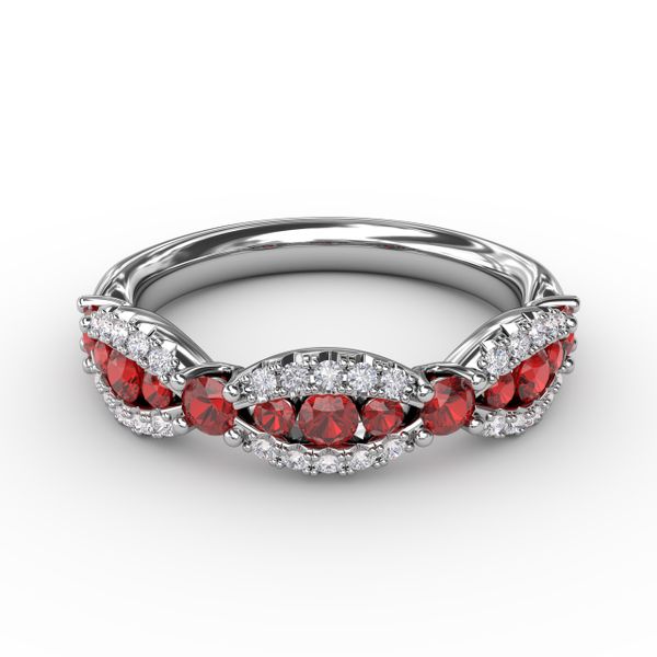 Ruby and Diamond Scalloped Ring  D. Geller & Son Jewelers Atlanta, GA
