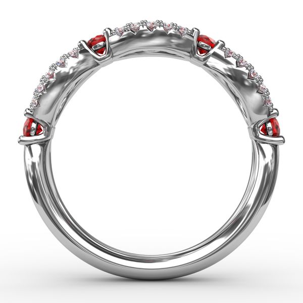 Ruby and Diamond Scalloped Ring  Image 3 Graham Jewelers Wayzata, MN