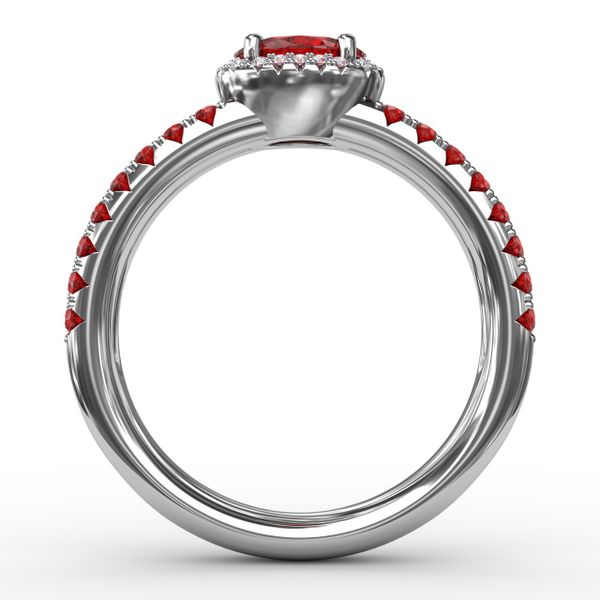 Double Row Oval Ruby and Diamond Ring Image 3 S. Lennon & Co Jewelers New Hartford, NY