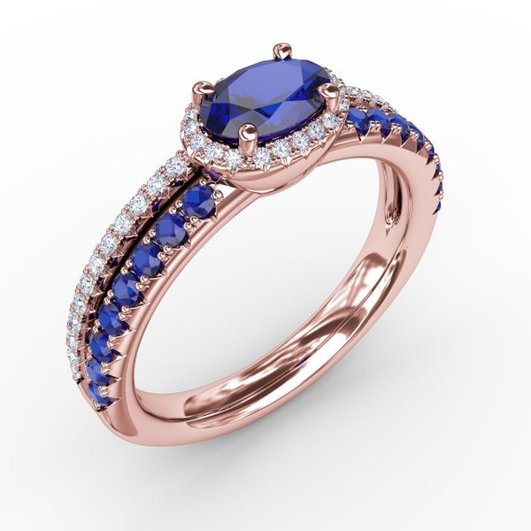 Double Row Oval Sapphire and Diamond Ring Image 2 D. Geller & Son Jewelers Atlanta, GA