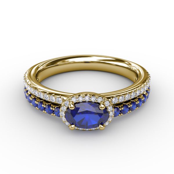 Double Row Oval Sapphire and Diamond Ring D. Geller & Son Jewelers Atlanta, GA