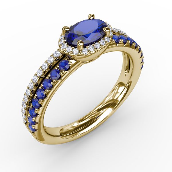 Double Row Oval Sapphire and Diamond Ring Image 2 J. Thomas Jewelers Rochester Hills, MI