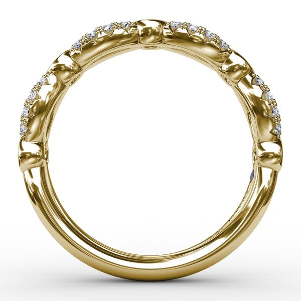 Scalloped Ring with Diamonds and Emeralds Image 2 John Herold Jewelers Randolph, NJ