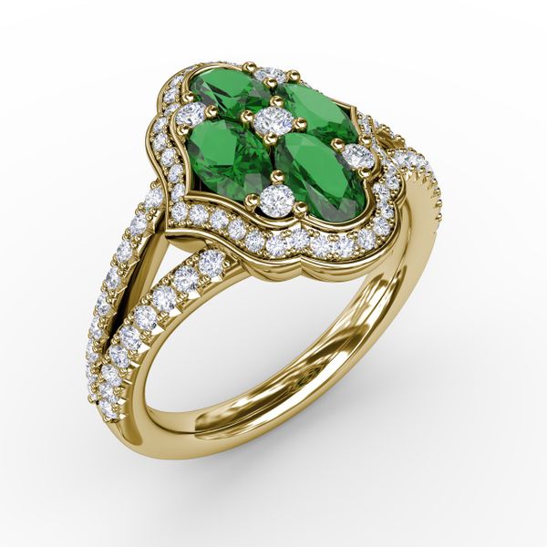 Make A Statement Emerald and Diamond Ring  Image 2 Shannon Jewelers Spring, TX
