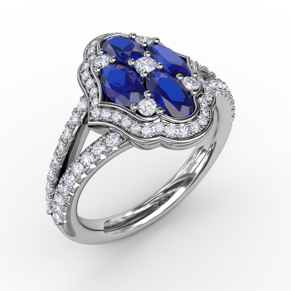 Make A Statement Sapphire and Diamond Ring  Image 2 Reed & Sons Sedalia, MO
