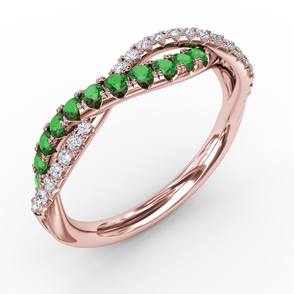 Infinite Love Emerald and Diamond Ring  Image 2 Gaines Jewelry Flint, MI