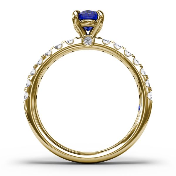 Striking Solitaire Sapphire And Diamond Ring  Image 3 Reed & Sons Sedalia, MO