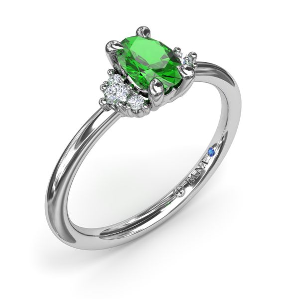 Emerald and Diamond Cluster Ring Image 2 Clark & Linford Cedar City, UT