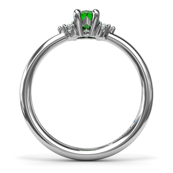 Emerald and Diamond Cluster Ring Image 3 Milano Jewelers Pembroke Pines, FL