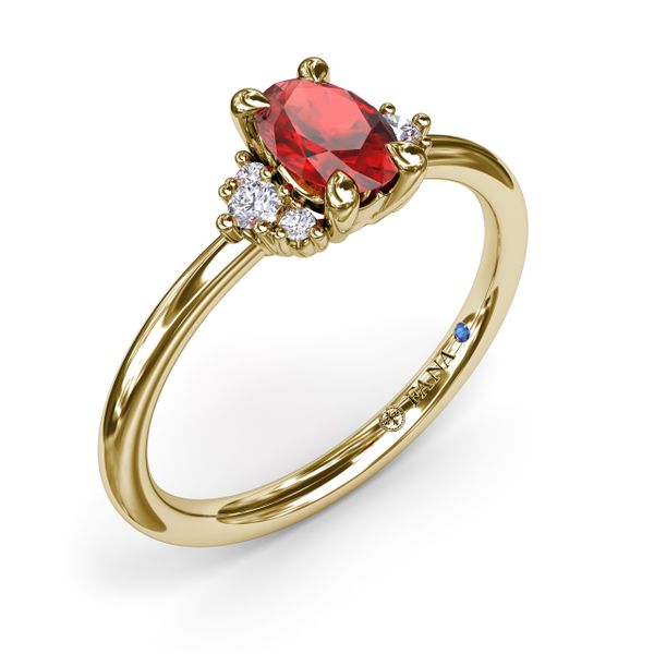 Ruby and Diamond Cluster Ring Image 2 Castle Couture Fine Jewelry Manalapan, NJ