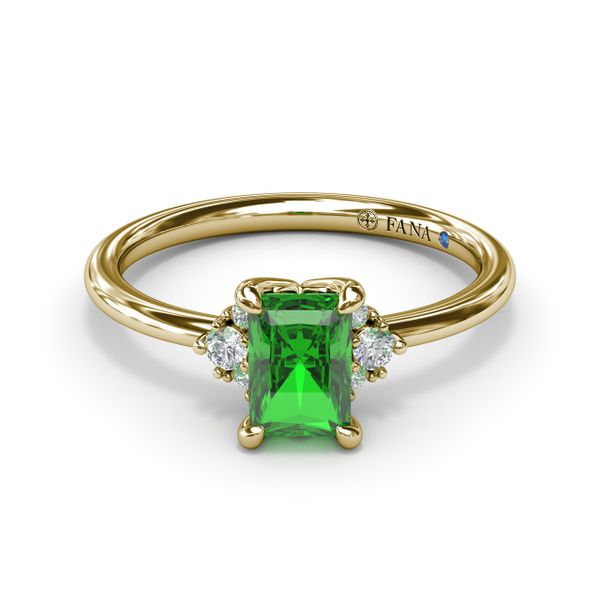 Emerald and Diamond Cluster Ring Castle Couture Fine Jewelry Manalapan, NJ
