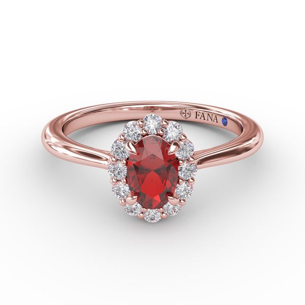 Blooming Halo Ruby and Diamond Ring  Castle Couture Fine Jewelry Manalapan, NJ