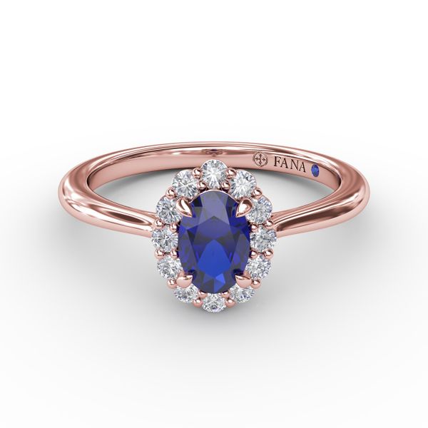Blooming Halo Sapphire and Diamond Ring  Castle Couture Fine Jewelry Manalapan, NJ