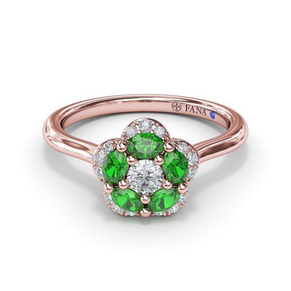 Floral Emerald and Diamond Ring Parris Jewelers Hattiesburg, MS