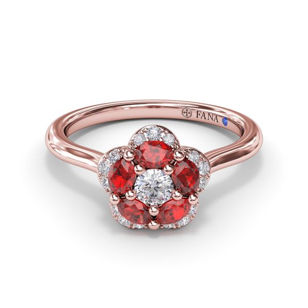 Floral Ruby and Diamond Ring S. Lennon & Co Jewelers New Hartford, NY