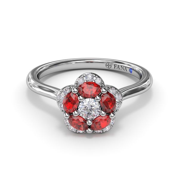 Floral Ruby and Diamond Ring S. Lennon & Co Jewelers New Hartford, NY