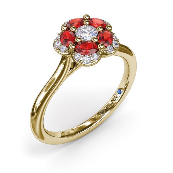 Floral Ruby and Diamond Ring Image 2 Castle Couture Fine Jewelry Manalapan, NJ