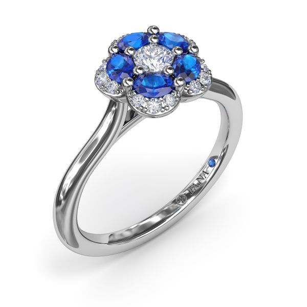 Floral Sapphire and Diamond Ring Image 2 Cornell's Jewelers Rochester, NY