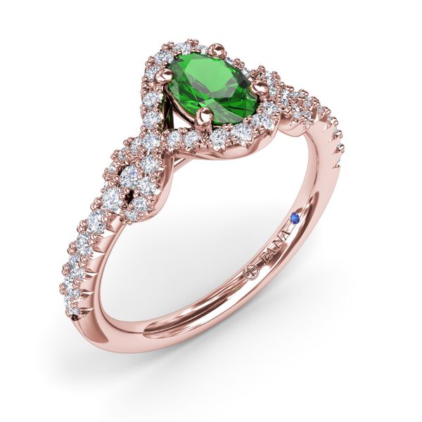 Love Knot Emerald and Diamond Ring Image 2 Sergio's Fine Jewelry Ellicott City, MD